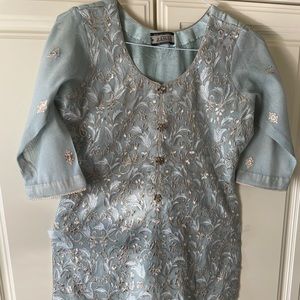 Sana Safinaz Cotton Net, fully embroidered dress and silk pant and lining..